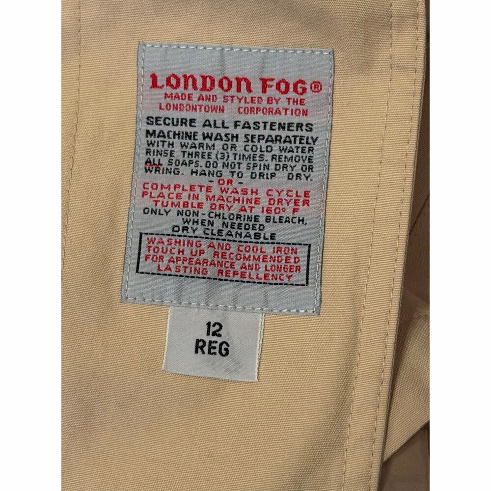 Vintage London Fog Womens 12 Reg Tan Raincoat Removable Liner Khaki Coat - Picture 7 of 15